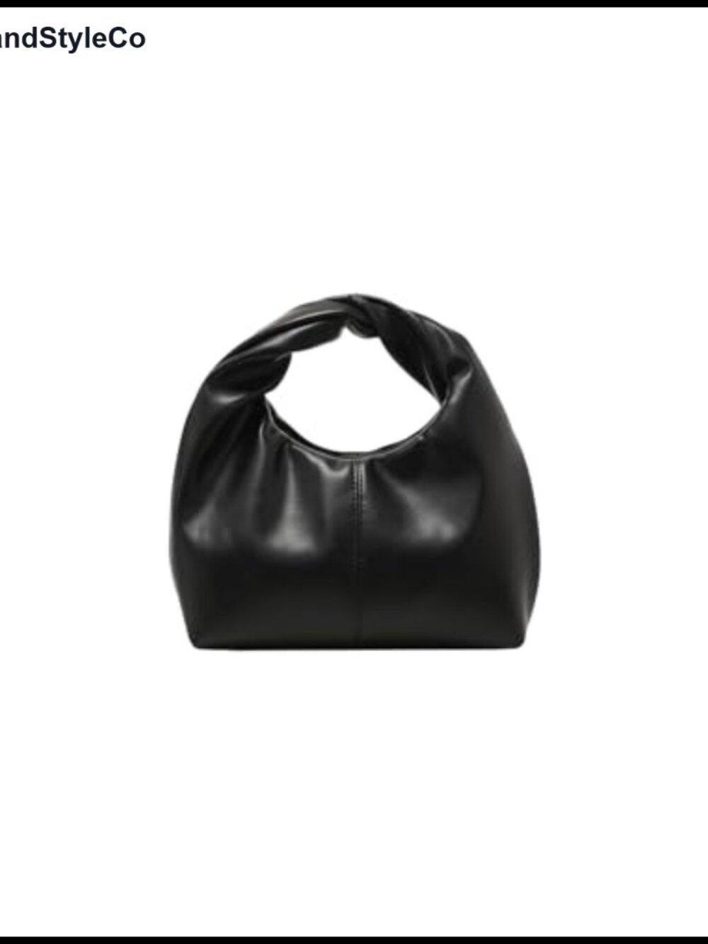 Ruched Faux Leather Mini Hobo Bag Pleated Snap Clutch Purse